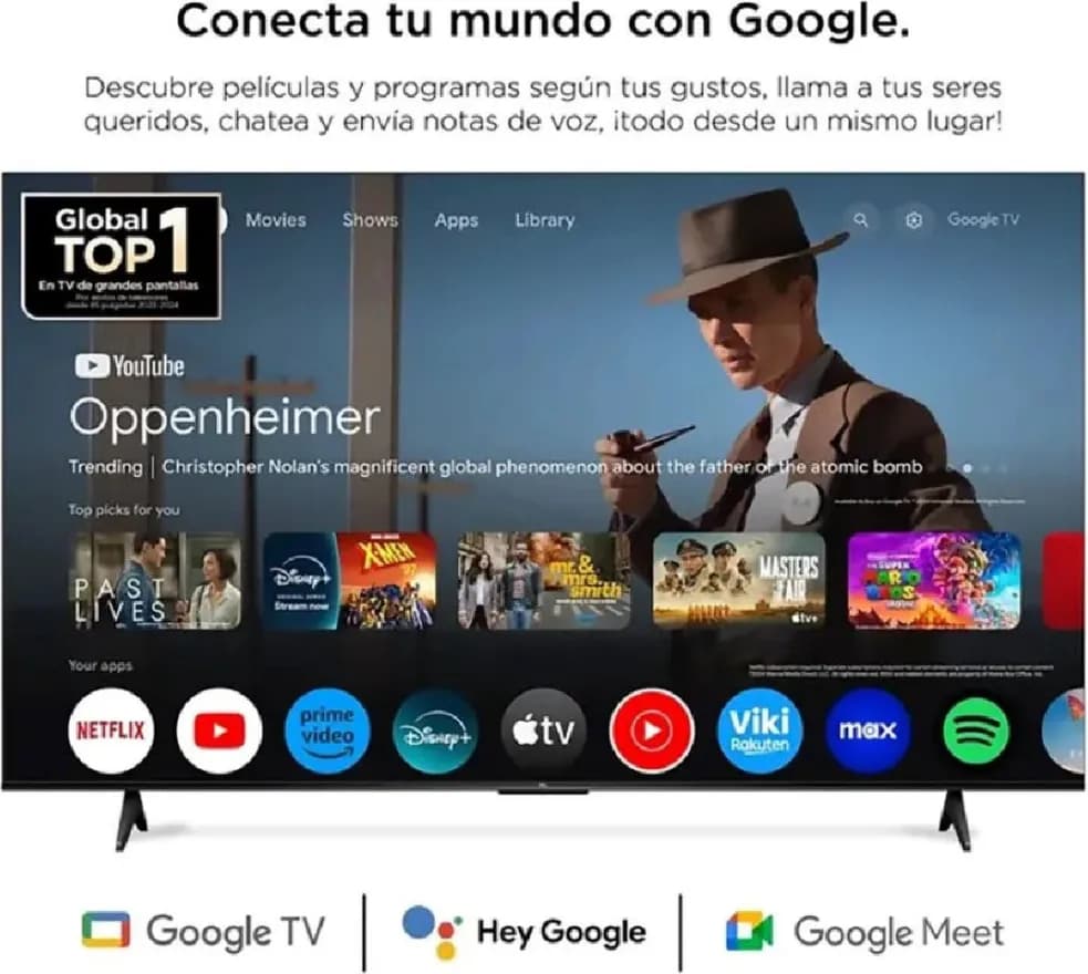 TV TCL 65 Pulgadas 4K UHD LED Smart TV Google TV 65V6C