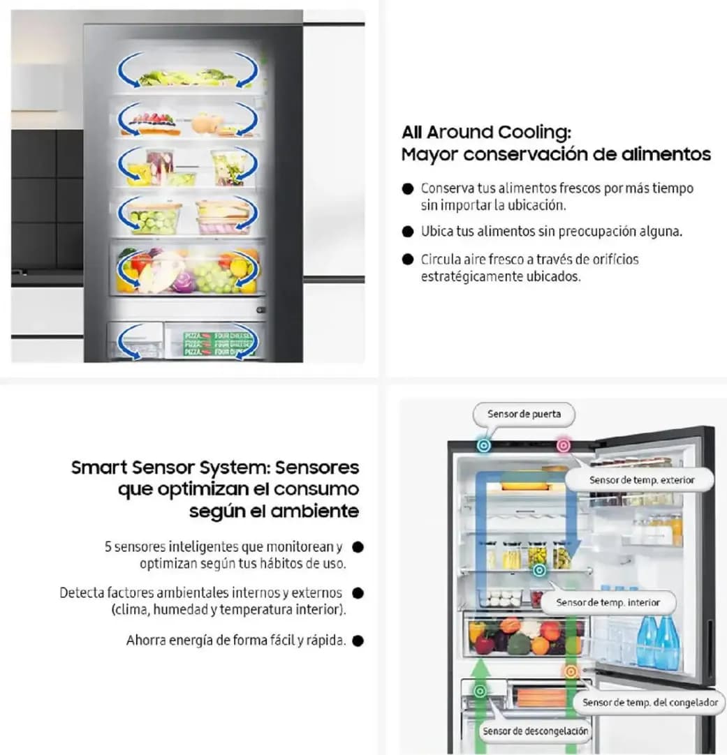 Nevera Samsung 427 Litros Tipo Europeo Gris RB43DG6005S9CO