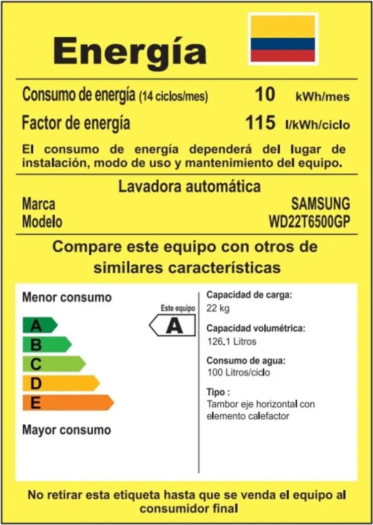 Lavadora Secadora Samsung 22 Kg Carga Frontal Gris WD22T6500GPCO