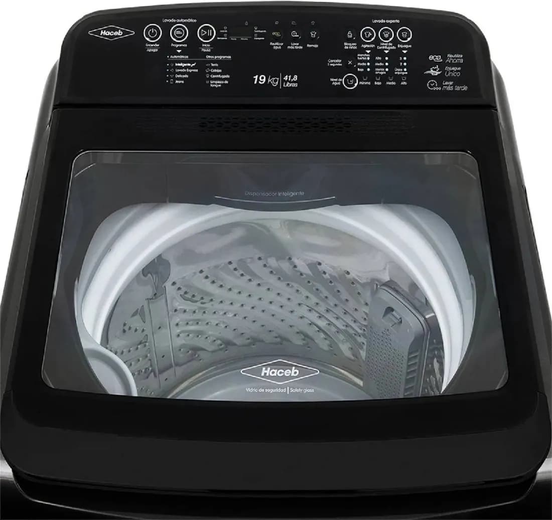Lavadora Haceb Ivy 19 Kg Carga Superior Negra LAV IVY 19 KG D NE