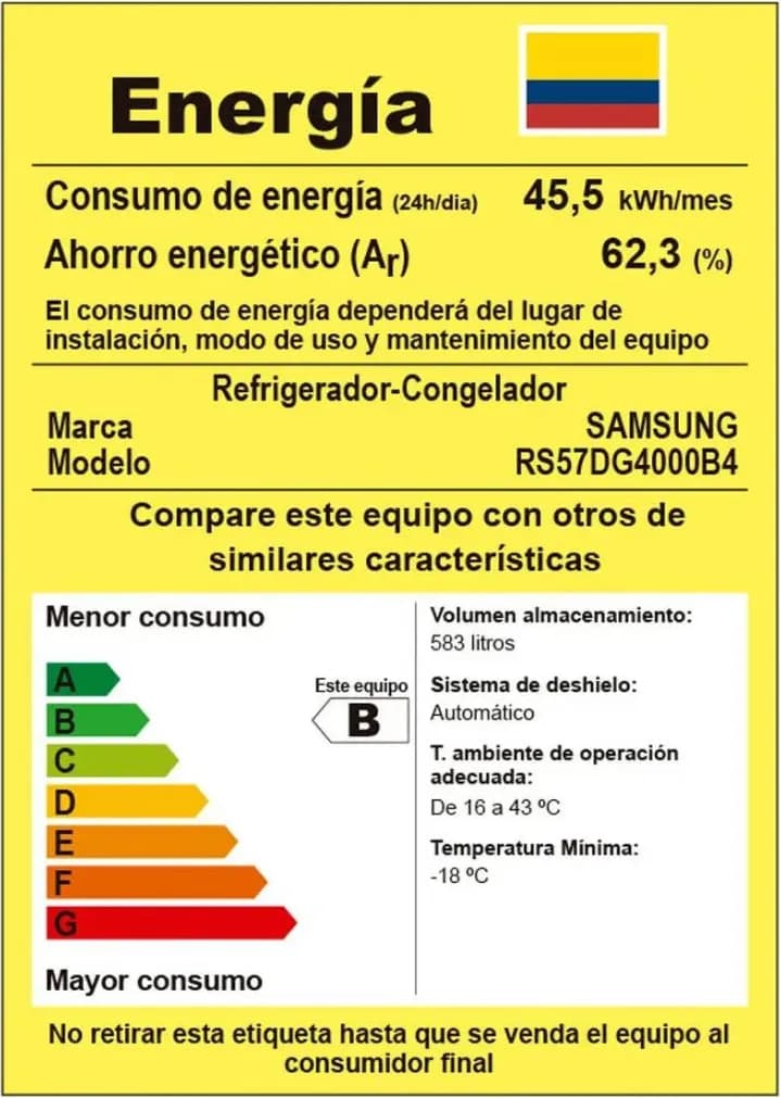 Nevecon Samsung 583 Litros Side by Side AI Energy Negro RS57DG4000B4CO